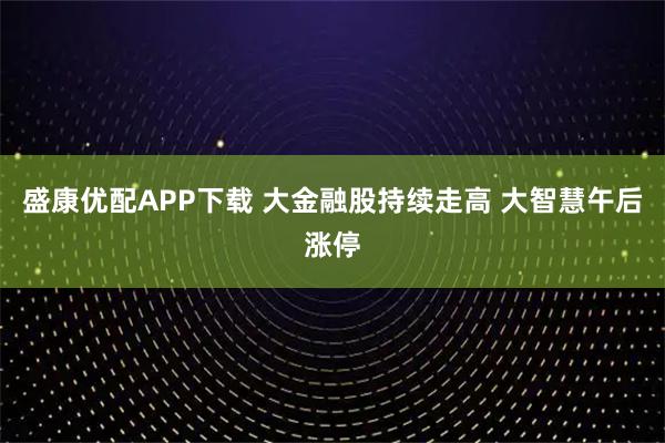 盛康优配APP下载 大金融股持续走高 大智慧午后涨停